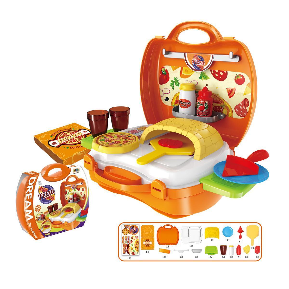 Malette pizza + accessoires - Polypropylène - 25 x 22.5 x 10 cm - Multicolore