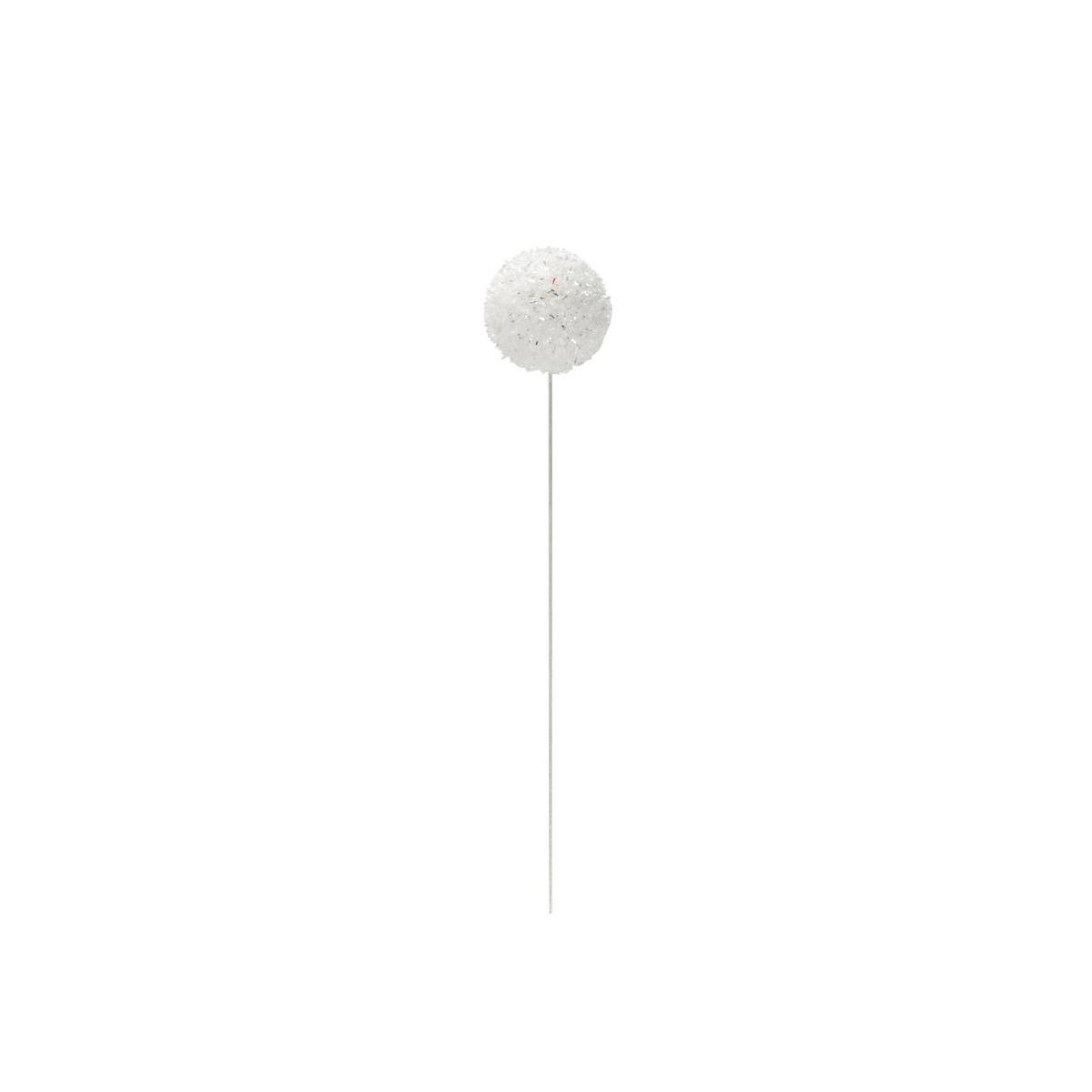 Pique pailletté - plastique et polyester - H 27 cm - Blanc