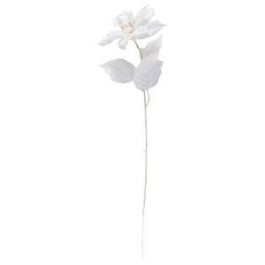 Tige fleur décorative - Carton, plastique et polyester - H 71 cm - Blanc