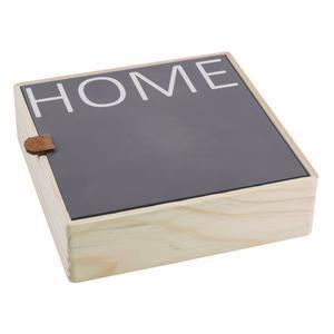 Boîte de rangement 'home' - Mdf - 20 x 20 x H 5,5 cm - Différents coloris