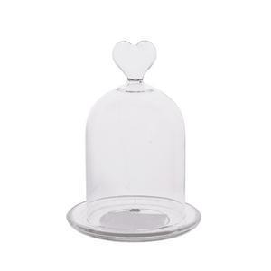 Cloche cœur - Verre - Ø 11 x H 13,5 cm - Transparent