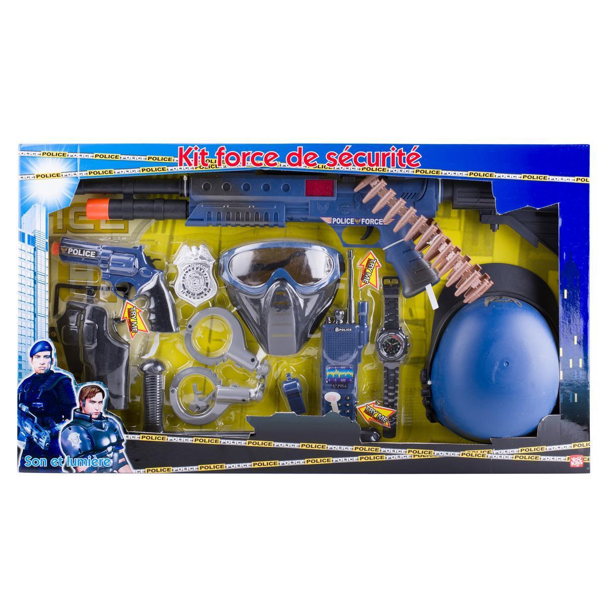 Panoplie de policier - Plastique et polypropylène -71,7 x 6,4 x H 42 cm - Bleu