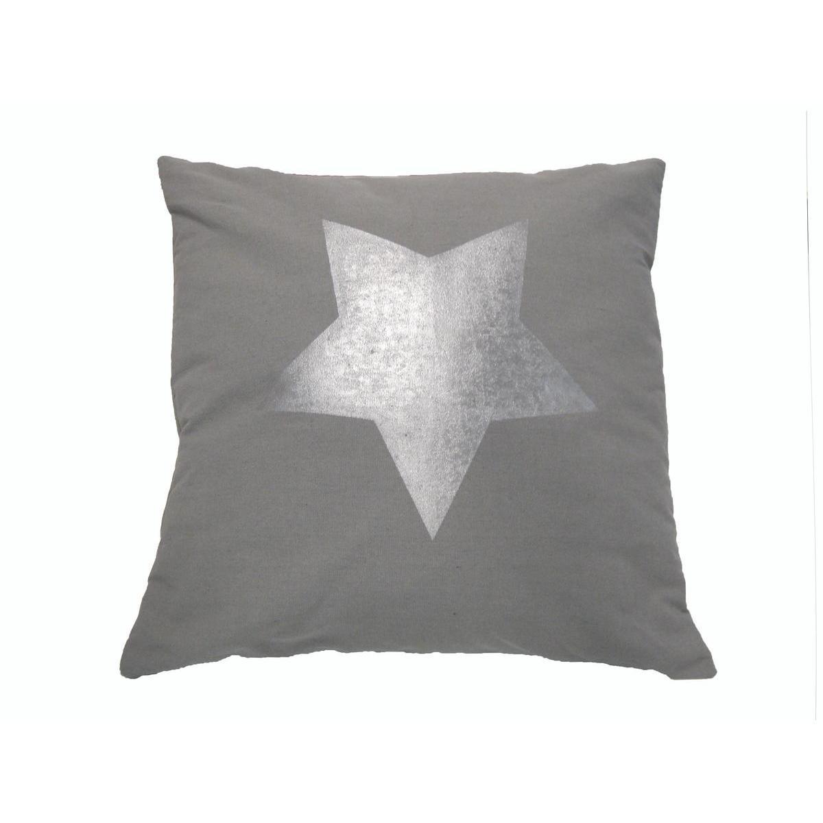 Coussin étoile - Canvas - 70 x 70 cm - Blanc ou gris