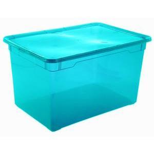 Boîte de rangement - Plastique - 55 x 37,5 x H 31,5 cm - Bleu