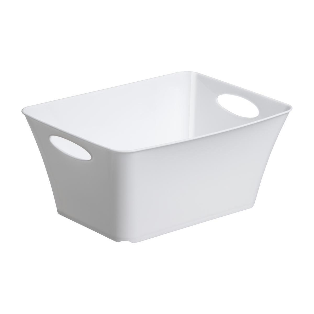 Panier - Plastique - 29,5 x 21,6 x H 13,5 cm - Blanc