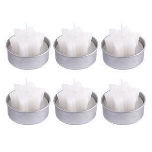 6 bougies chauffe-plats - Paraffine - 12,5 x 8,2 x 3 cm - Blanc