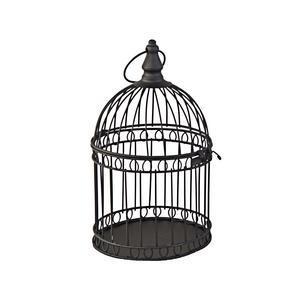 Lanterne cage à oiseaux - Acier - Ø 15 x H 26,5 cm - Noir