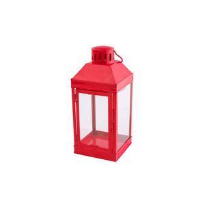 Lanterne - Acier - 11 x 11 x H 22 cm - Rouge