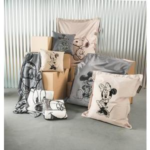 Pouf Snoopy - 100 % polyester - 100 x 135 cm - Taupe et noir