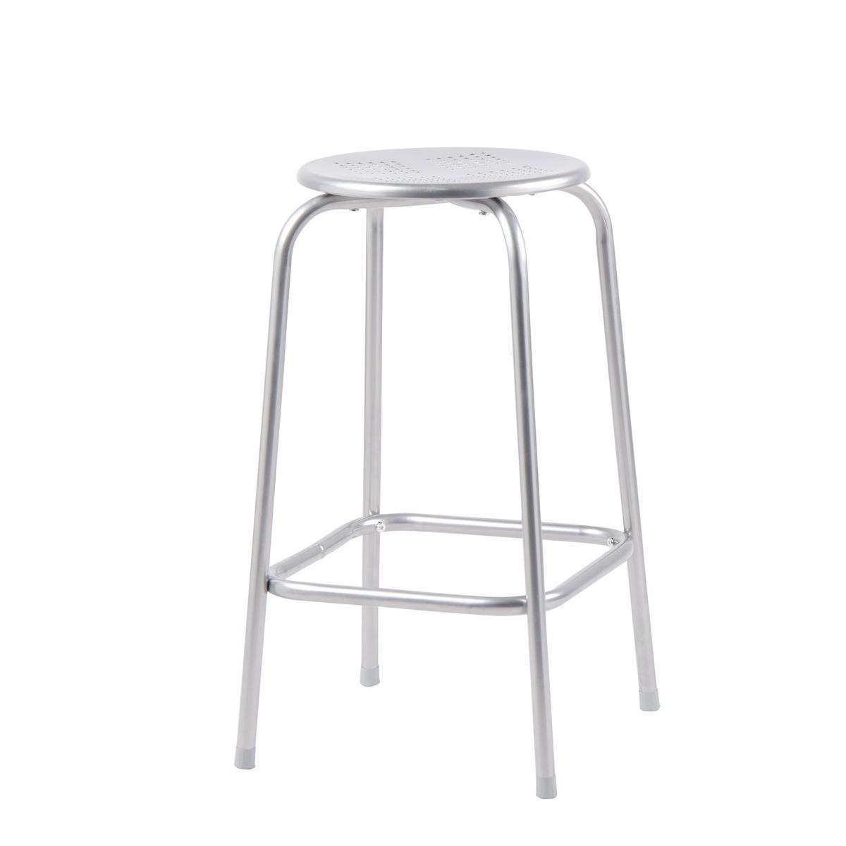 Tabouret - Métal - 30 x 30 x H 60 cm - Gris