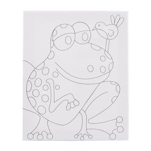 Kit pour enfant toile à peindre - Toile et gouache - 20 x 25 cm - Blanc