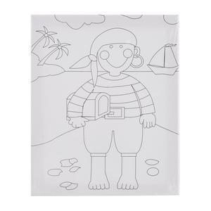 Kit pour enfant toile à peindre - Toile et gouache - 25 x 30 cm - Blanc