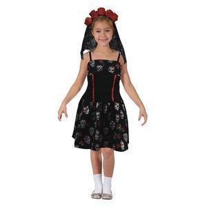 Déguisement Day of the Dead - 100 % Polyester - S / M / L - Rouge et noir