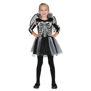 Déguisement de squelette fille - 100 % Polyester - 4 à 12 ans - Noir et blanc