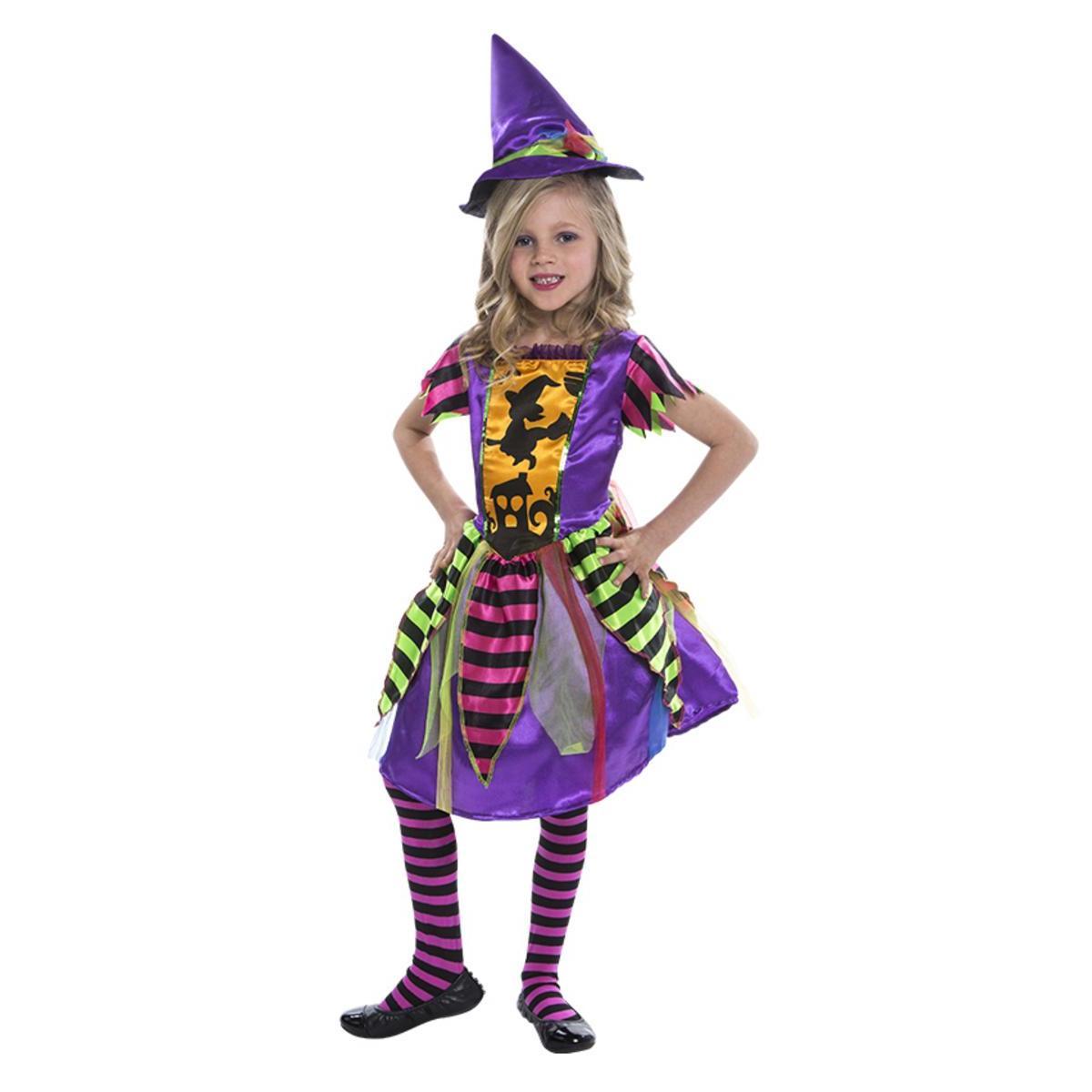 Déguisement de sorcière fashion - 4 à 12 ans - Multicolore