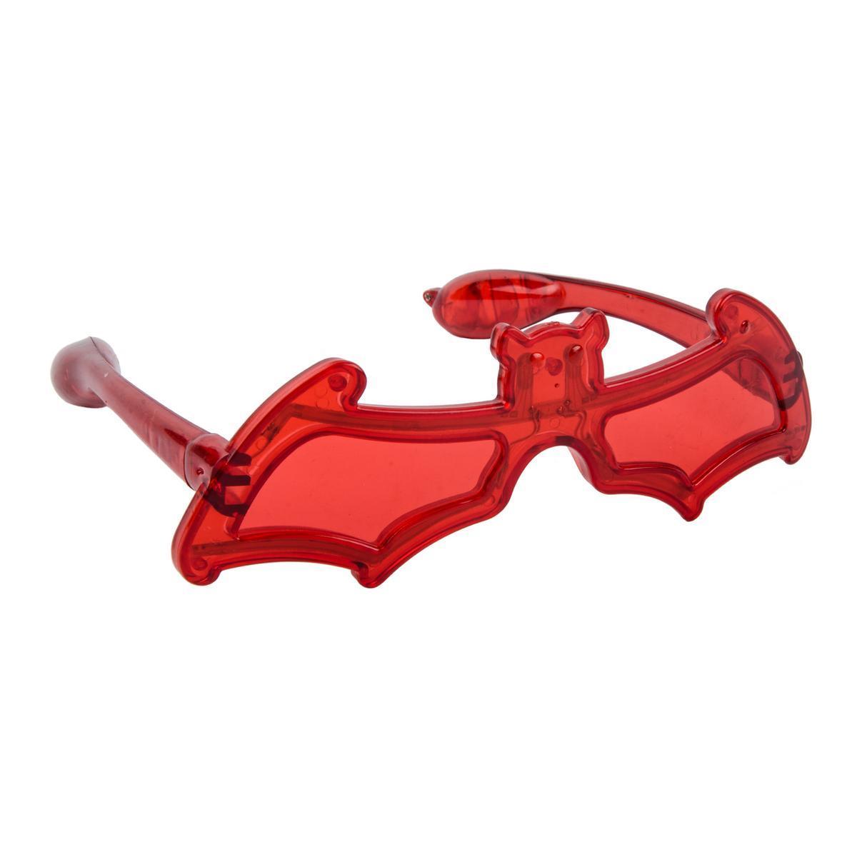 Lunettes chauve-souris à LED - Polypropylène - 16,5 x H 6 cm - Rouge