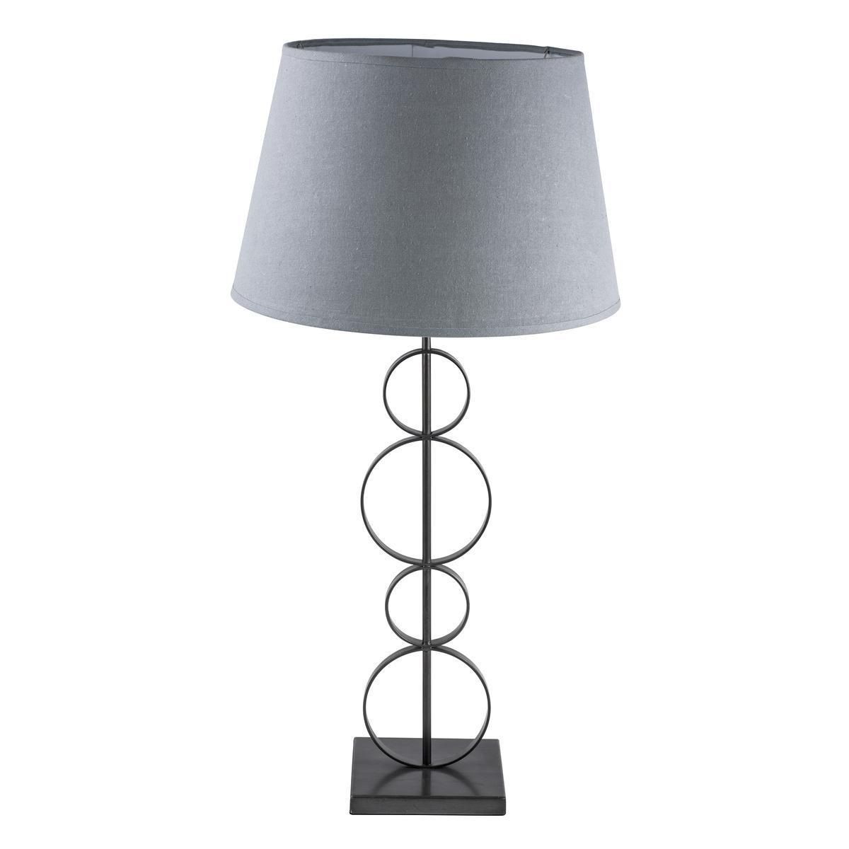 Lampe sur pied - Acier et coton - Ø 40 x H 77 cm - Gris