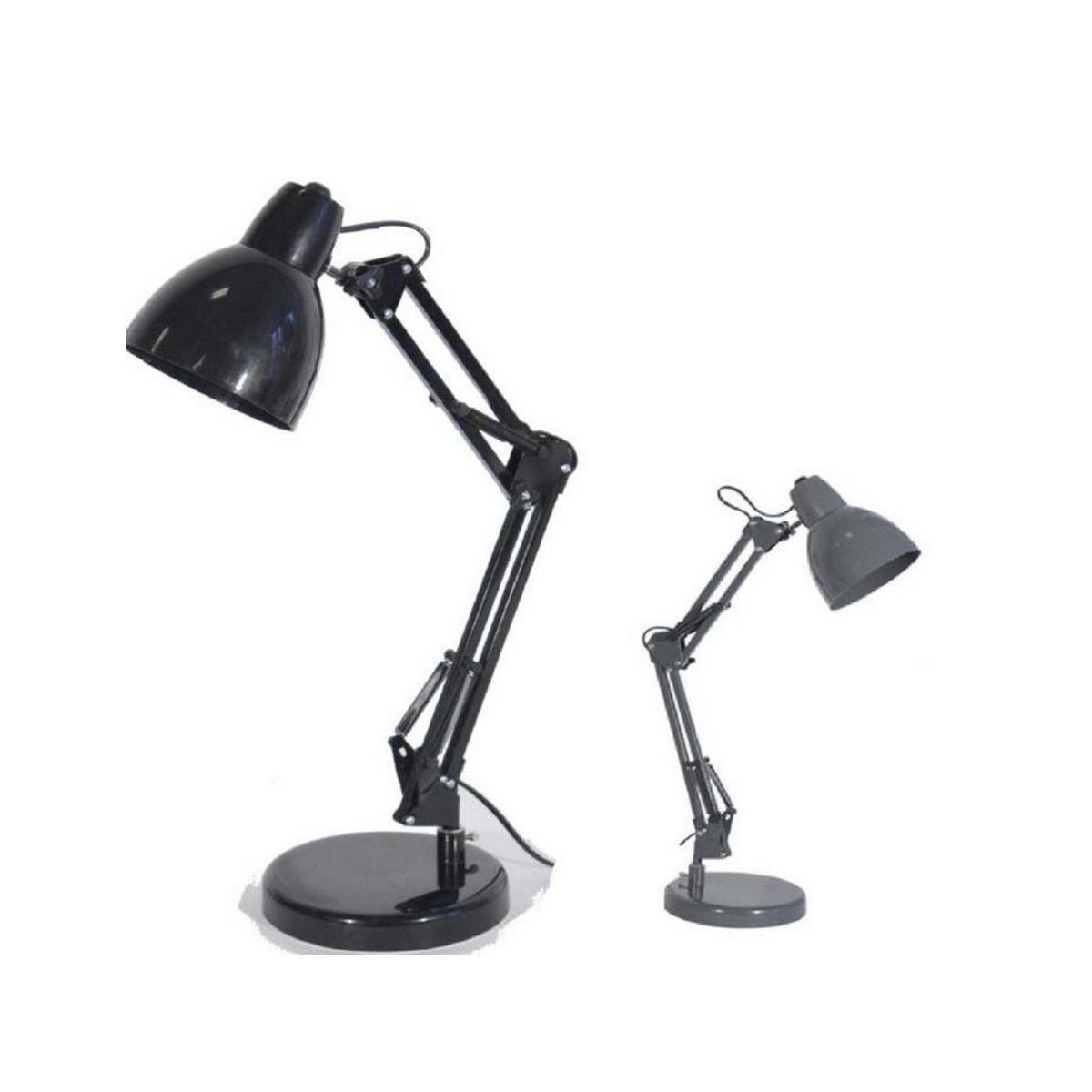 Lampe de bureau orientable - Acier et abs - Ø 16,8 x H 47 cm - Noir ou gris