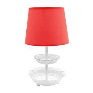 Lampe à poser avec plateaux - Acier et polyester - Ø 19,5 x H 35 cm - Rouge