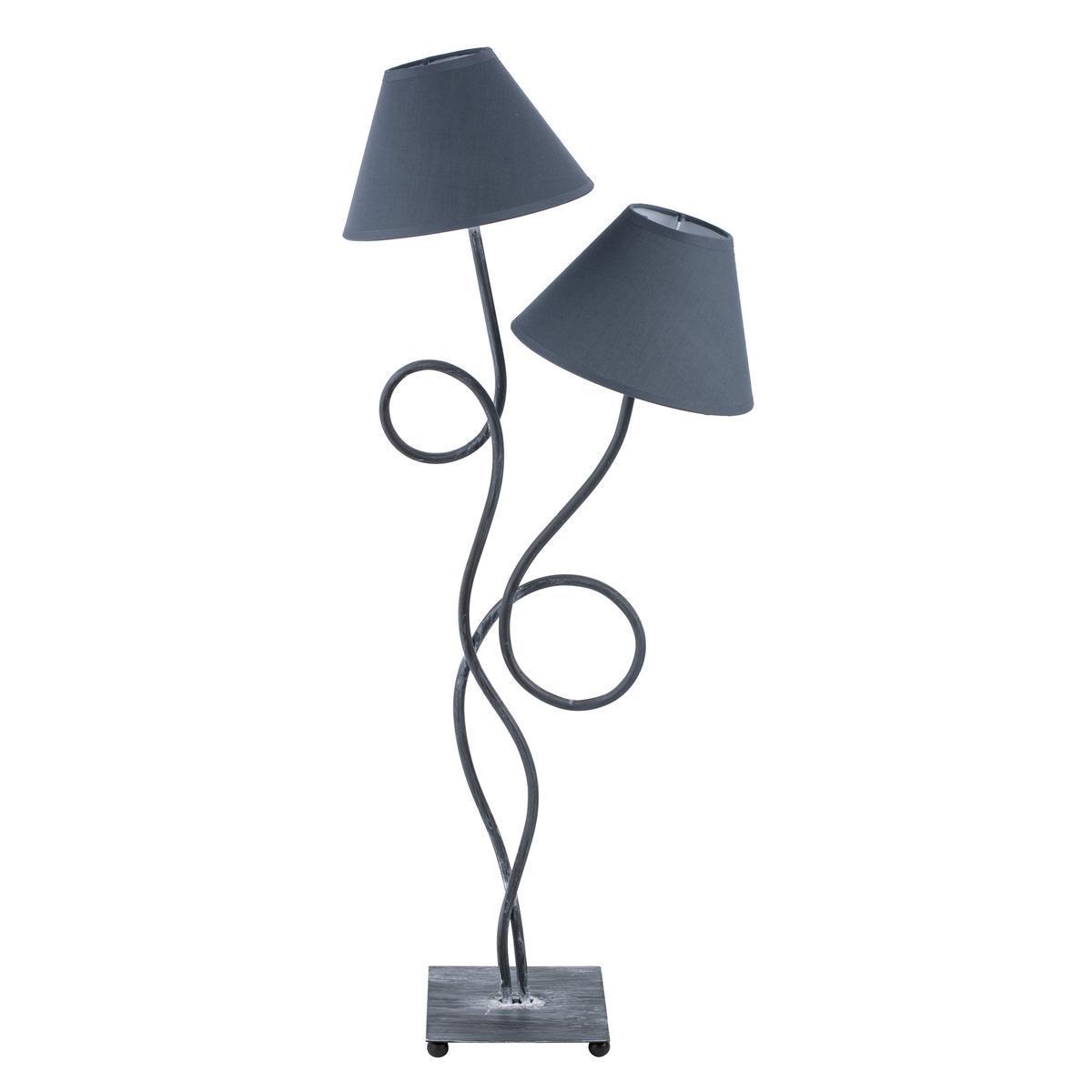 Lampe à poser - Acier et polyester - 30 x 20 x H 80 cm - Gris