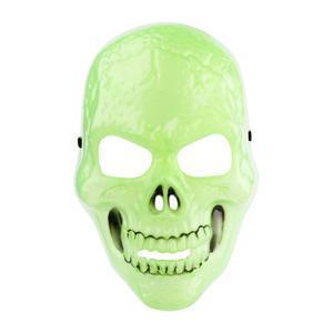 Masque tête de mort phosphorescent - Plastique - 5 x 17,7 x H 26 cm - Blanc