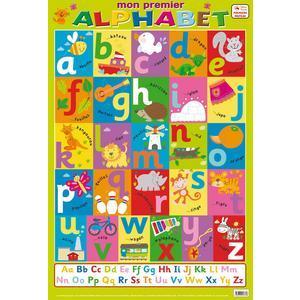 Poster 1er alphabet - Papier plastifié - 76 x 52 cm - Multicolore