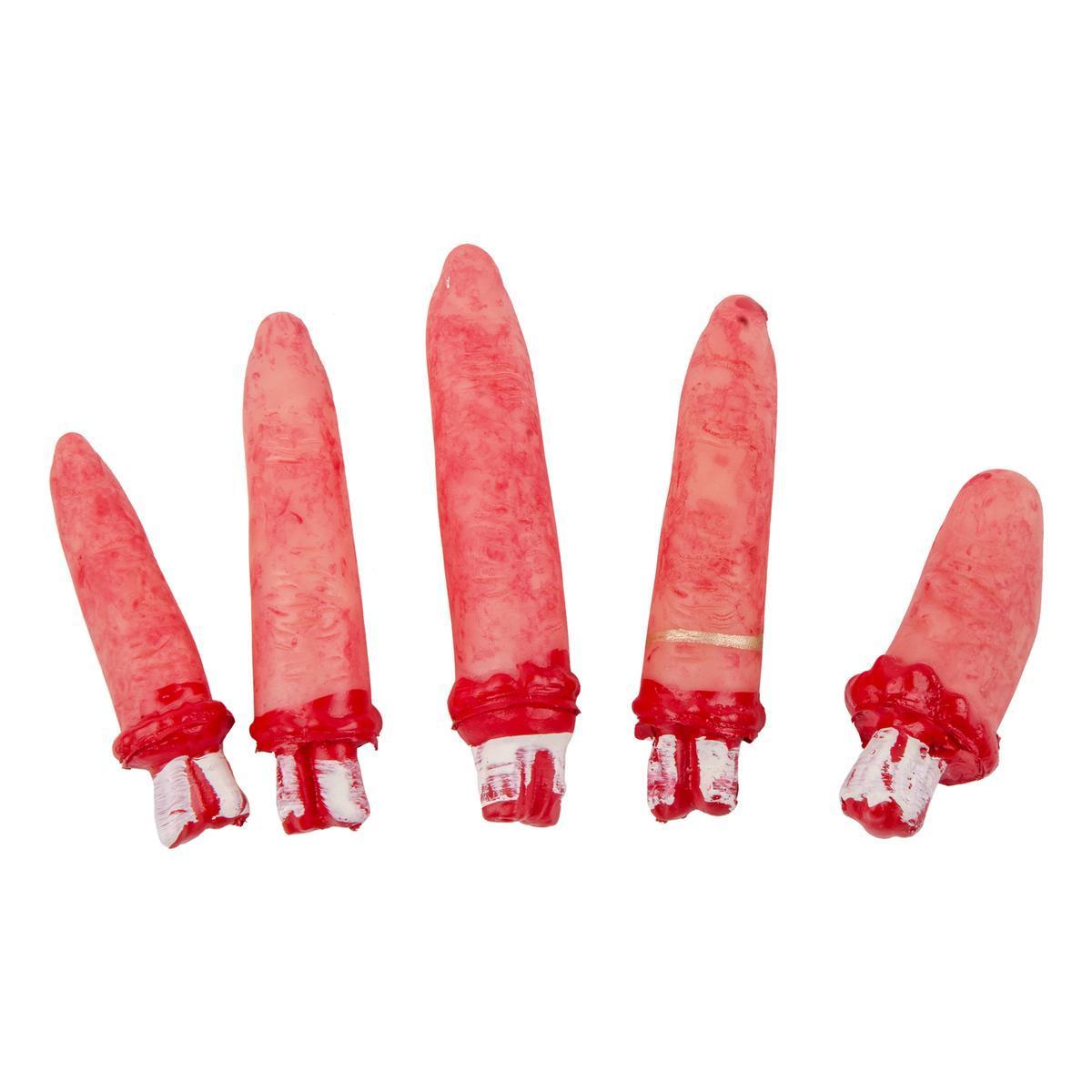 Faux doigts coupés - Plastique - 6 à 10,2 cm - Beige et rouge