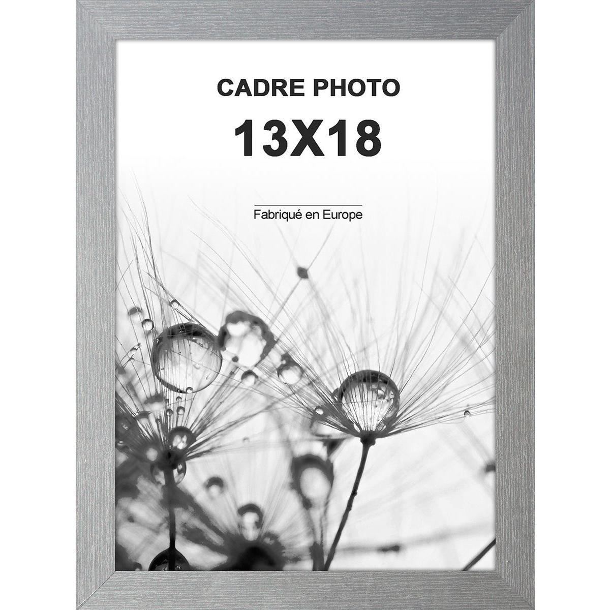 Cadre photo - Aluminium - 13 x 18 cm - Gris