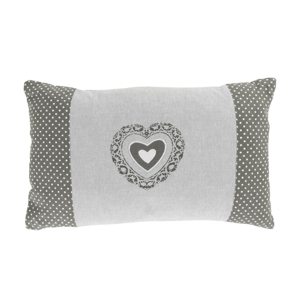 Coussin de sol campagne - 100 % coton - 30 x 50 cm - Gris