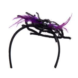 Serre tête grande araignée - 100 % Polyester - 16 x 12 cm - Noir