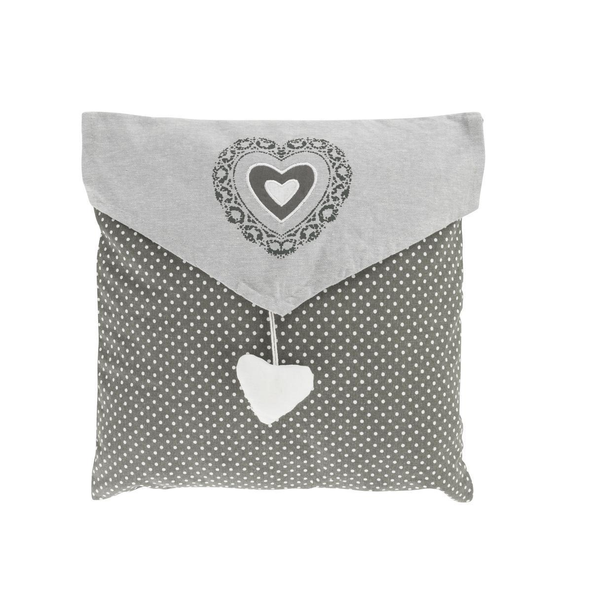 Coussin de sol campagne - 100 % coton - 40 x 40 cm - Gris