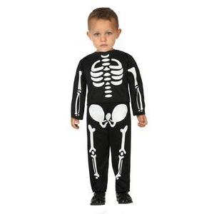 Déguisement de mini squelette - 100 % Polyester - 0 à 24 mois - Noir et blanc
