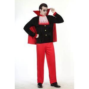 Déguisement de vampire - 100 % Polyester - Taille adulte - Noir et rouge