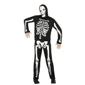 Déguisement de squelette - 100 % Polyester - Taille adulte - Noir et blanc
