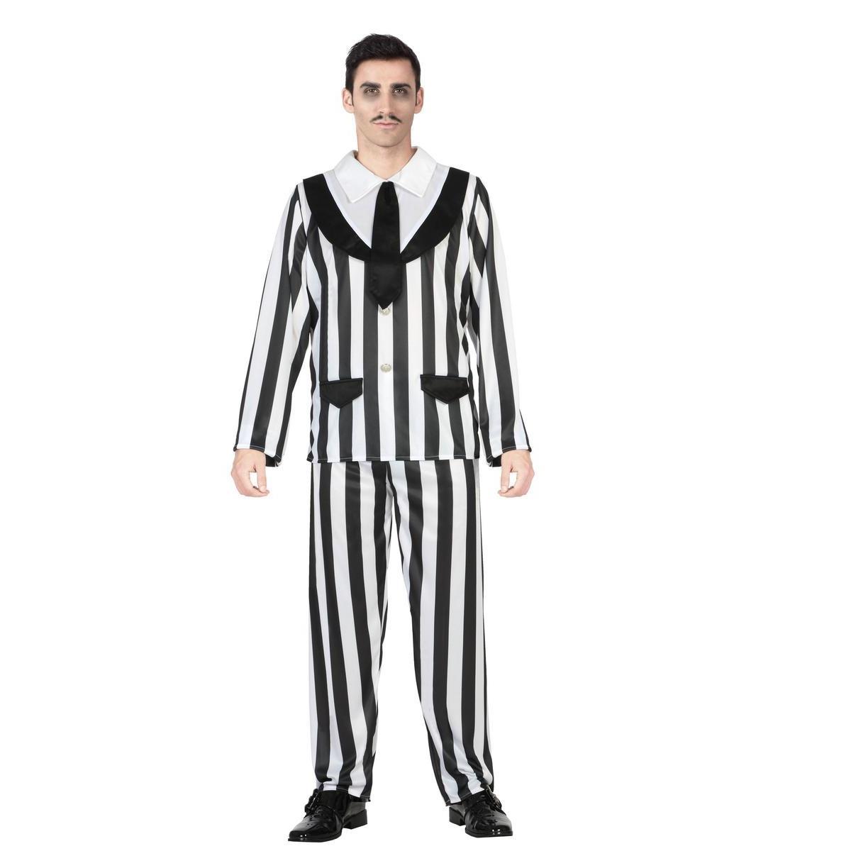 Déguisement de Gomez Addams - 100 % Polyester - Taille adulte - Noir et blanc