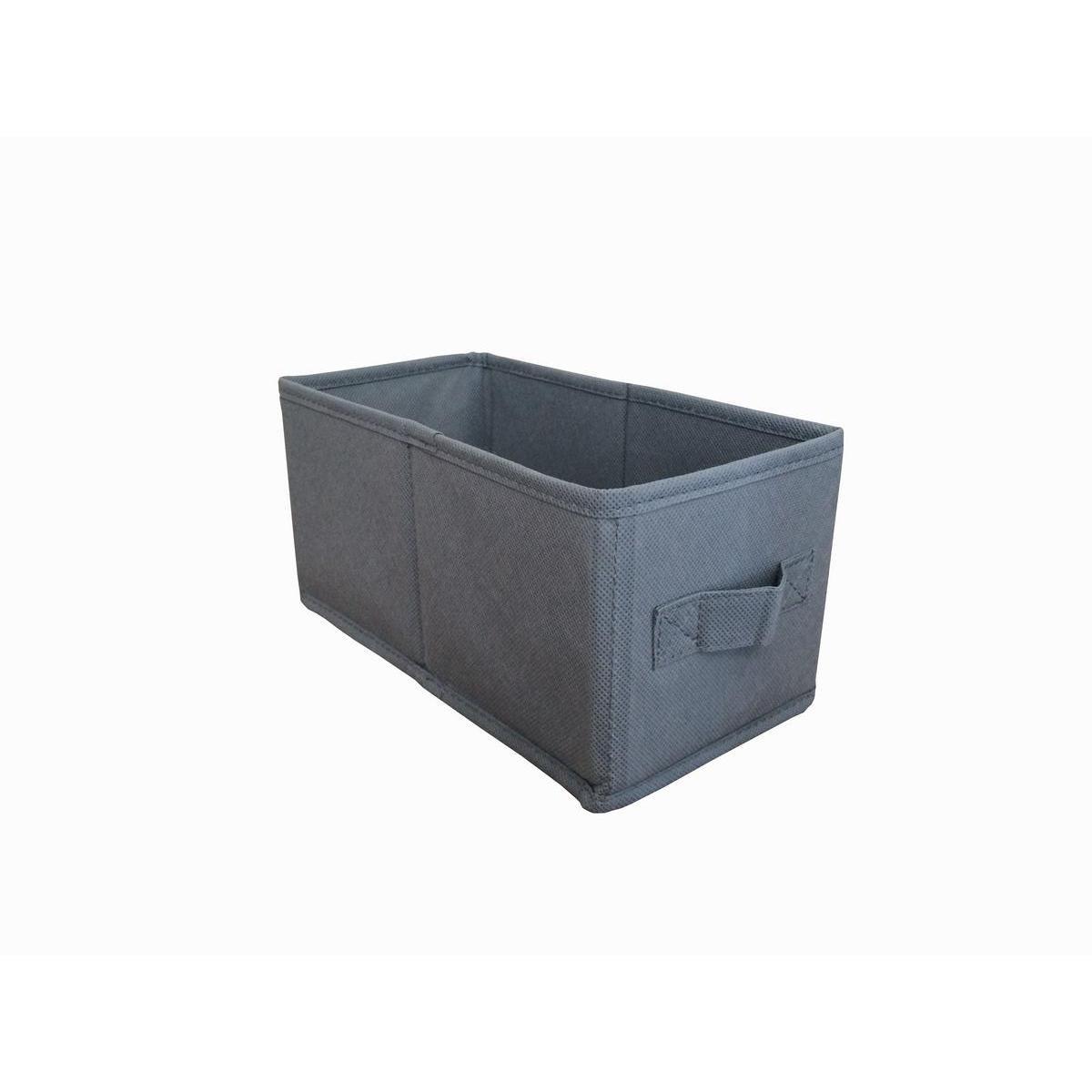 Cube de rangement - 100 % Polyester - 28 x 13 x H 13 cm - Gris