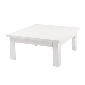 Table basse - Panneaux de particules - 80 x 80 x H 37,5 cm - Blanc
