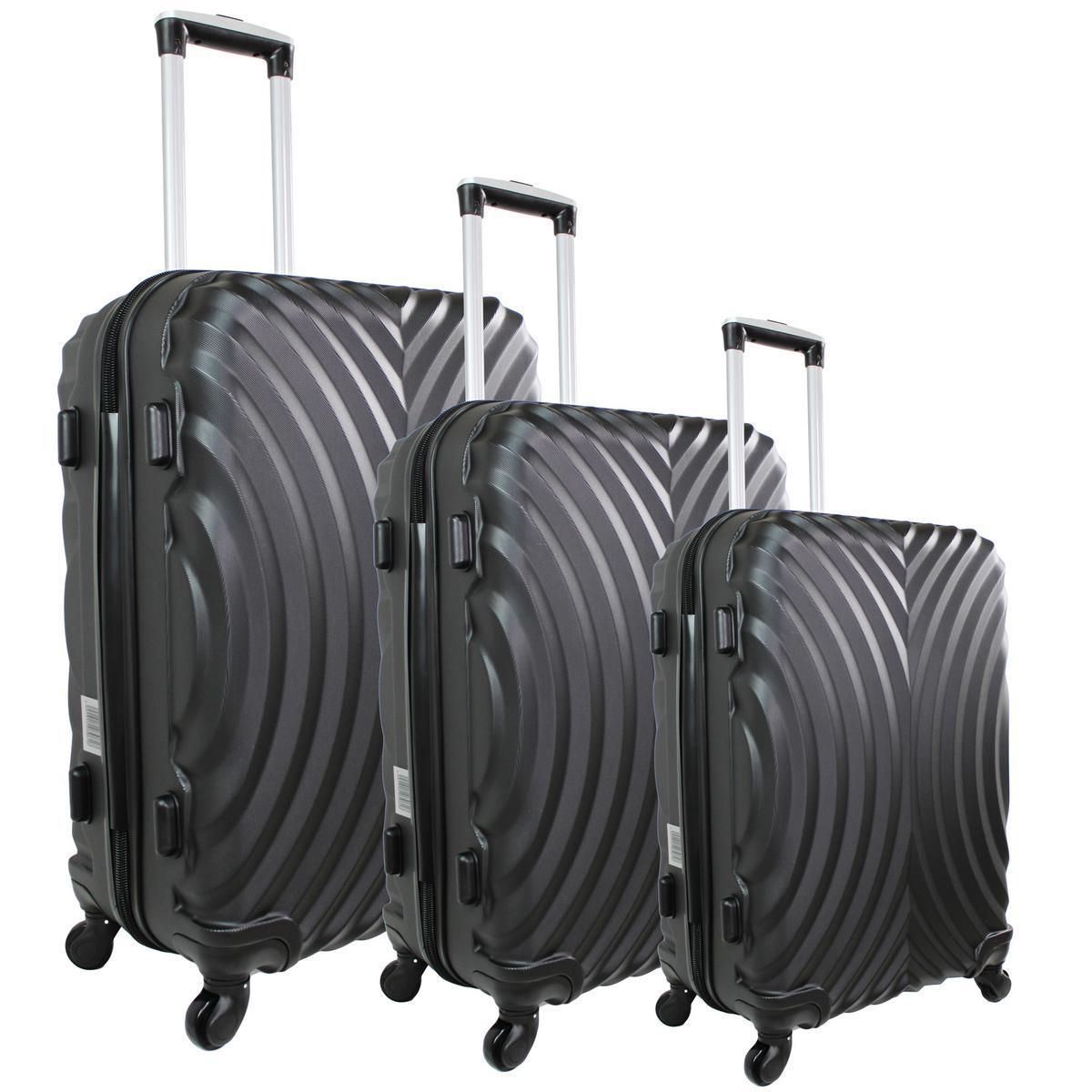 3 valises rigides - Abs - Différentes tailles - Noir