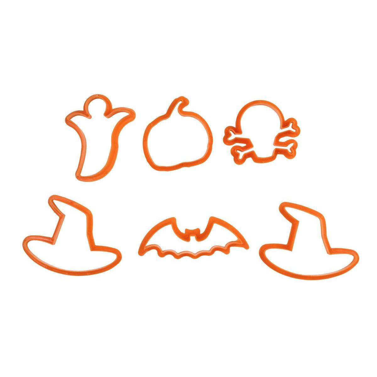 6 emporte-pièces Halloween - 9 x 4 x H 1,2 cm - Orange