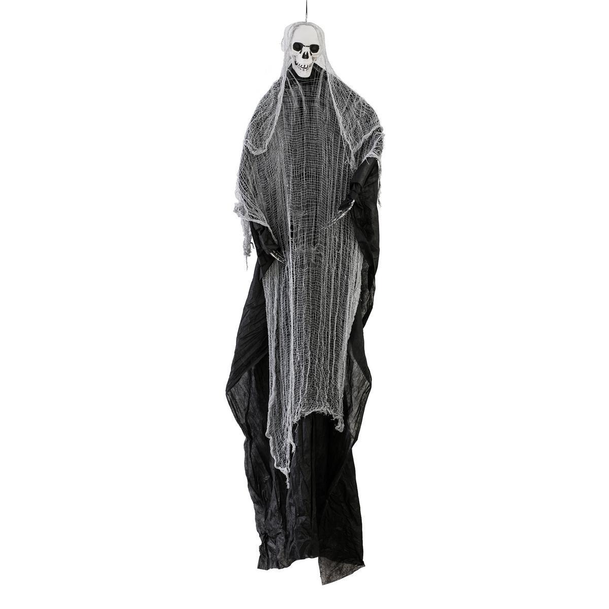Décoration fantôme - 100 % Polyester - 180 x H 200 cm - Noir et blanc