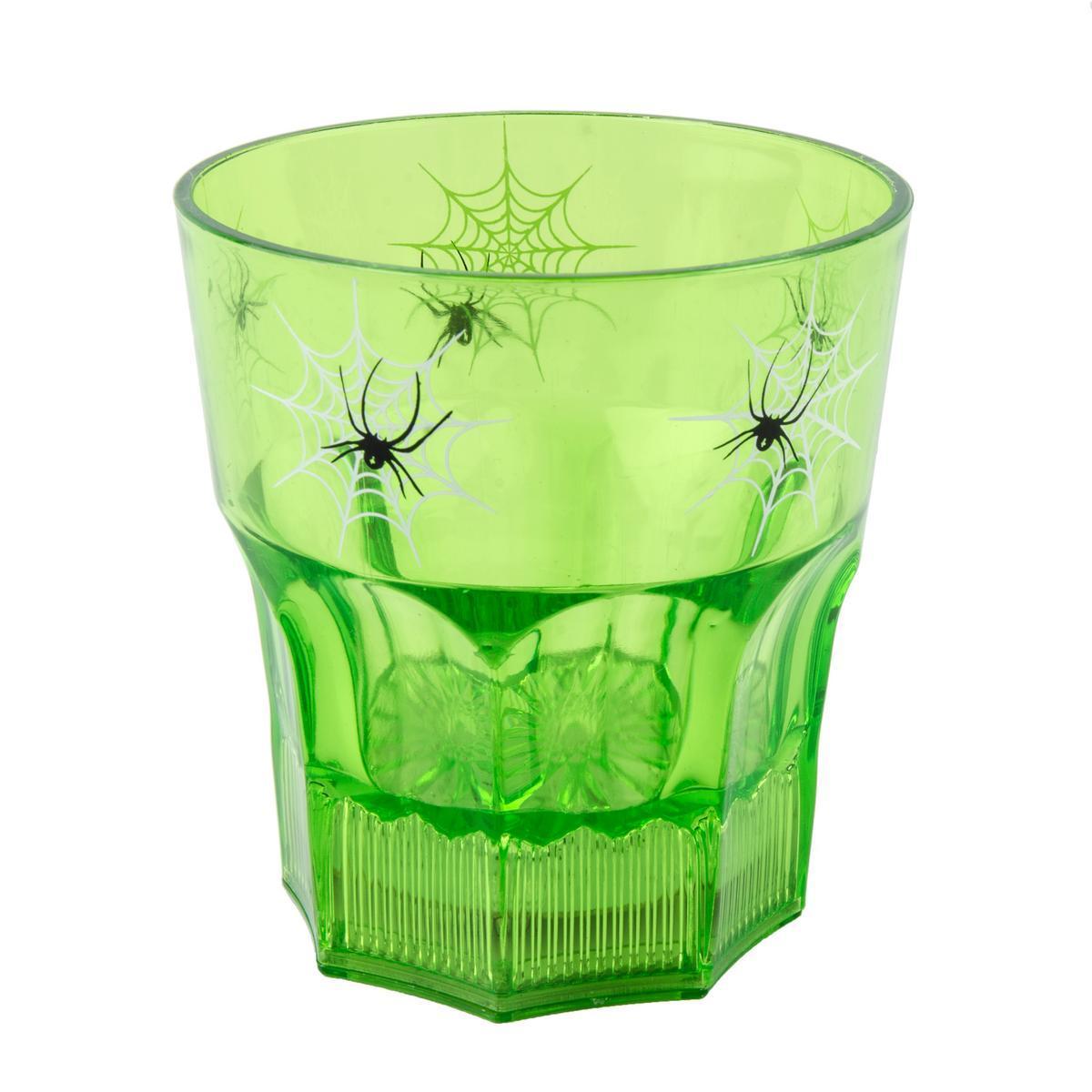 Verre lumineux - Plastique - Ø 8,4 x H 9 cm - Vert, violet ou orange