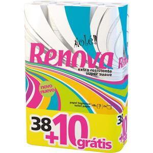 38 rouleaux de papier toilette + 10 gratuits - 40 x 20 x H 55.4 cm - Blanc - RENOVA
