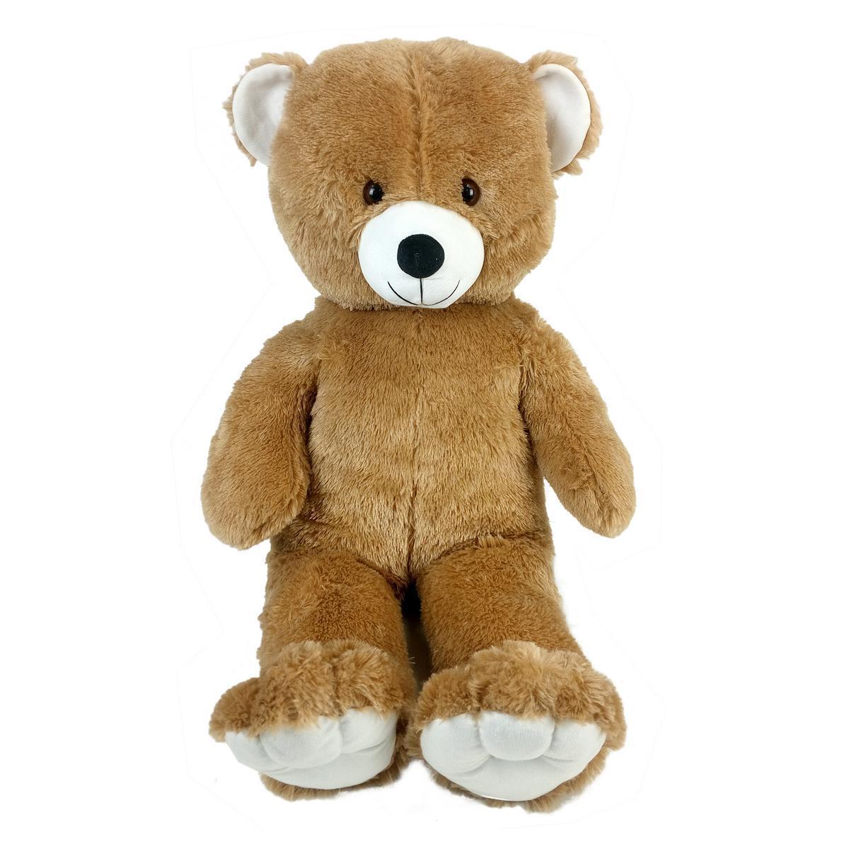 Ours en peluche XXL - Polyester - 42 x 30 x H 92 cm - Marron