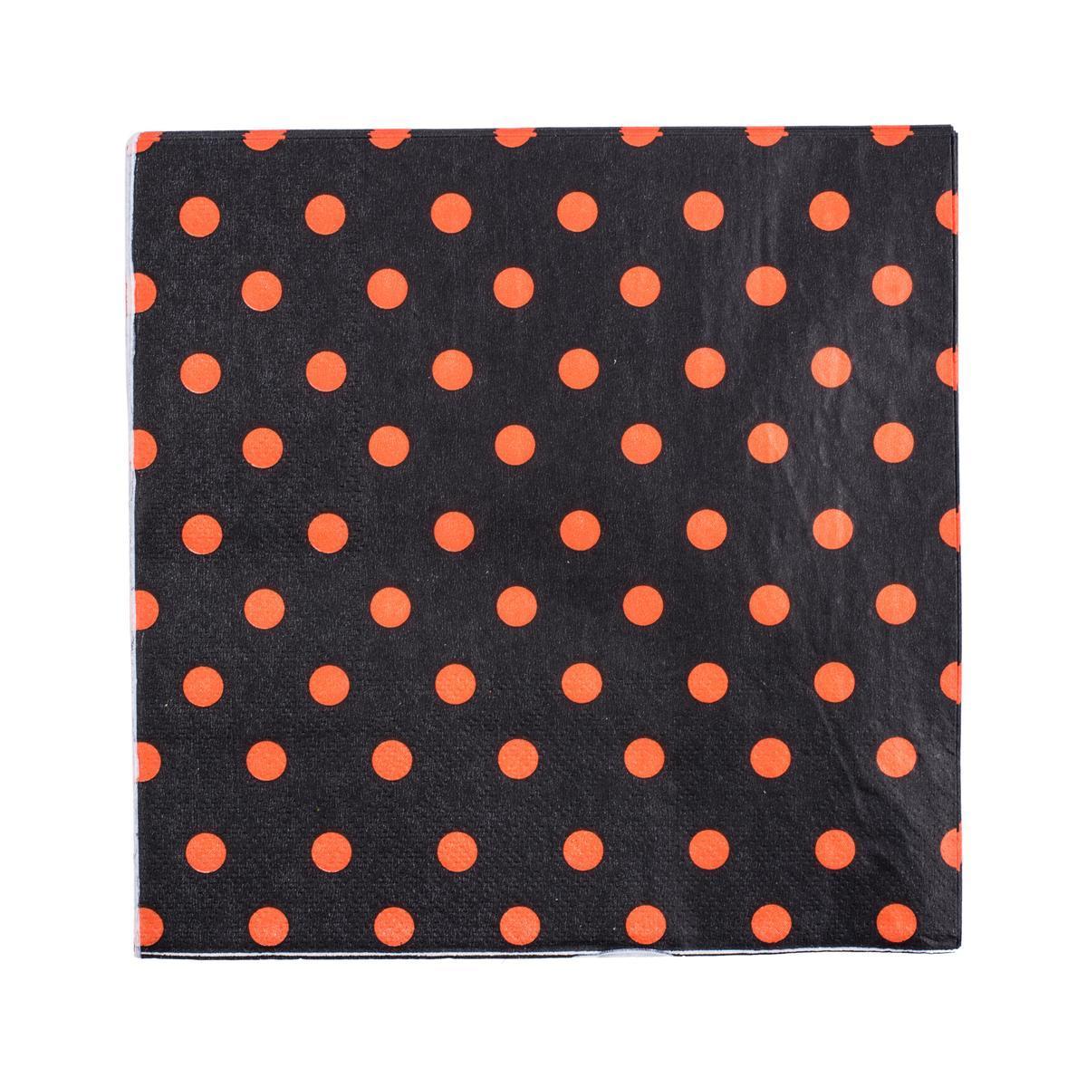 16 serviettes jetables décor - Papier - 33 x33 cm - Orange et noir