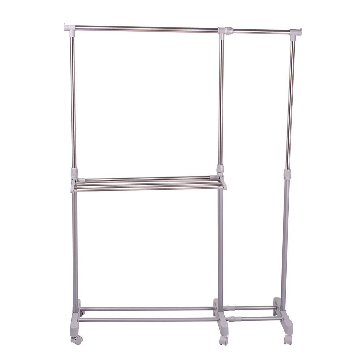 Portant extensible - Acier et plastique - Gris