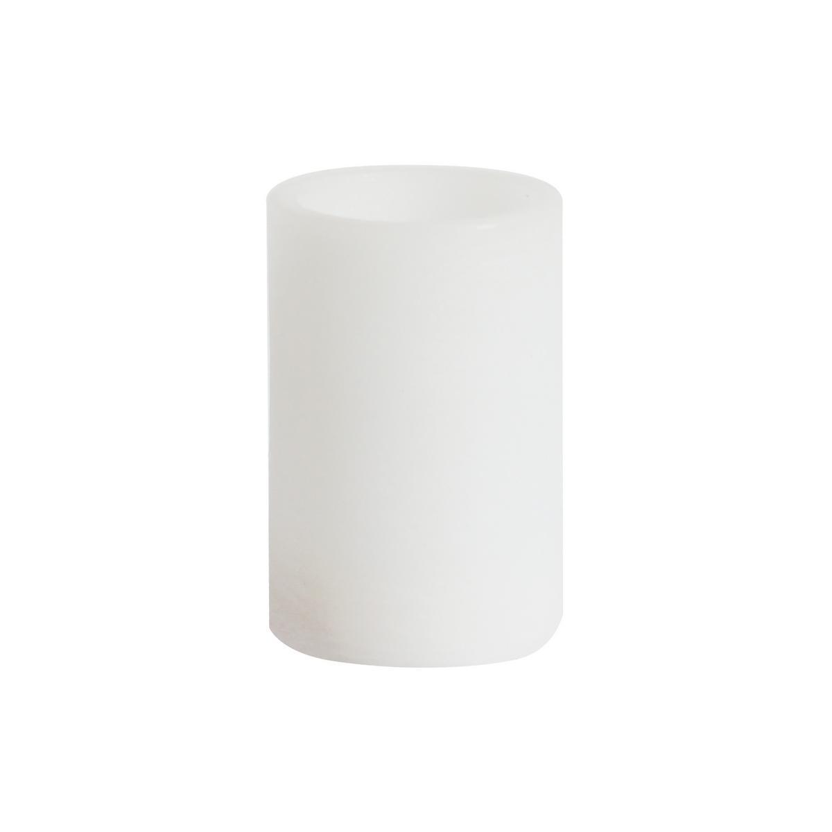 Bougie cylindrique à LED - Paraffine - Ø 10 x H 15 cm - Blanc
