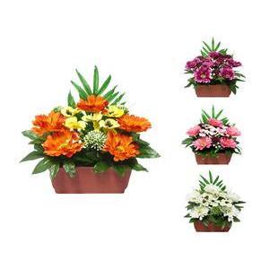 Jardinière de marguerites, pensées et chardons - Plastique - 25 x H 36 cm - Différents coloris