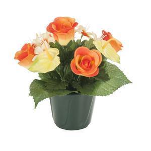 Pot de fleurs - Plastique et tissus - H 23 cm - Différents modèles