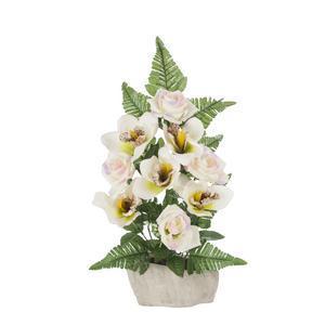 Jardinière de fleurs - Ciment et tissus - H 43 cm - Différents modèles