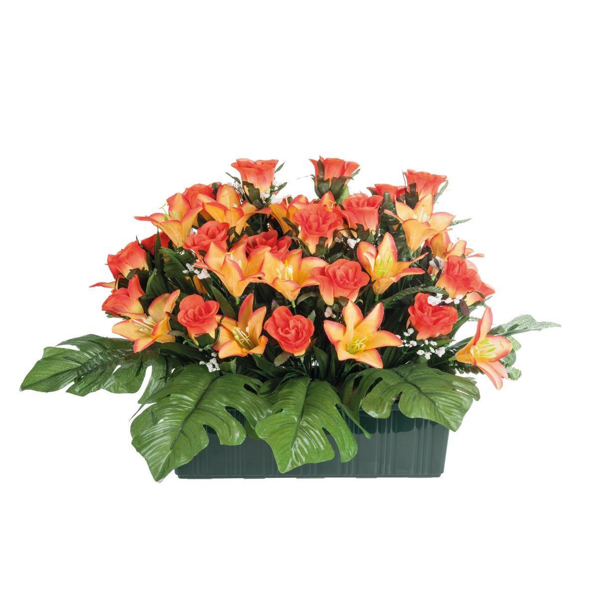 Jardinière de 54 lys - Polyester - 46 x H 32 cm - Différents coloris